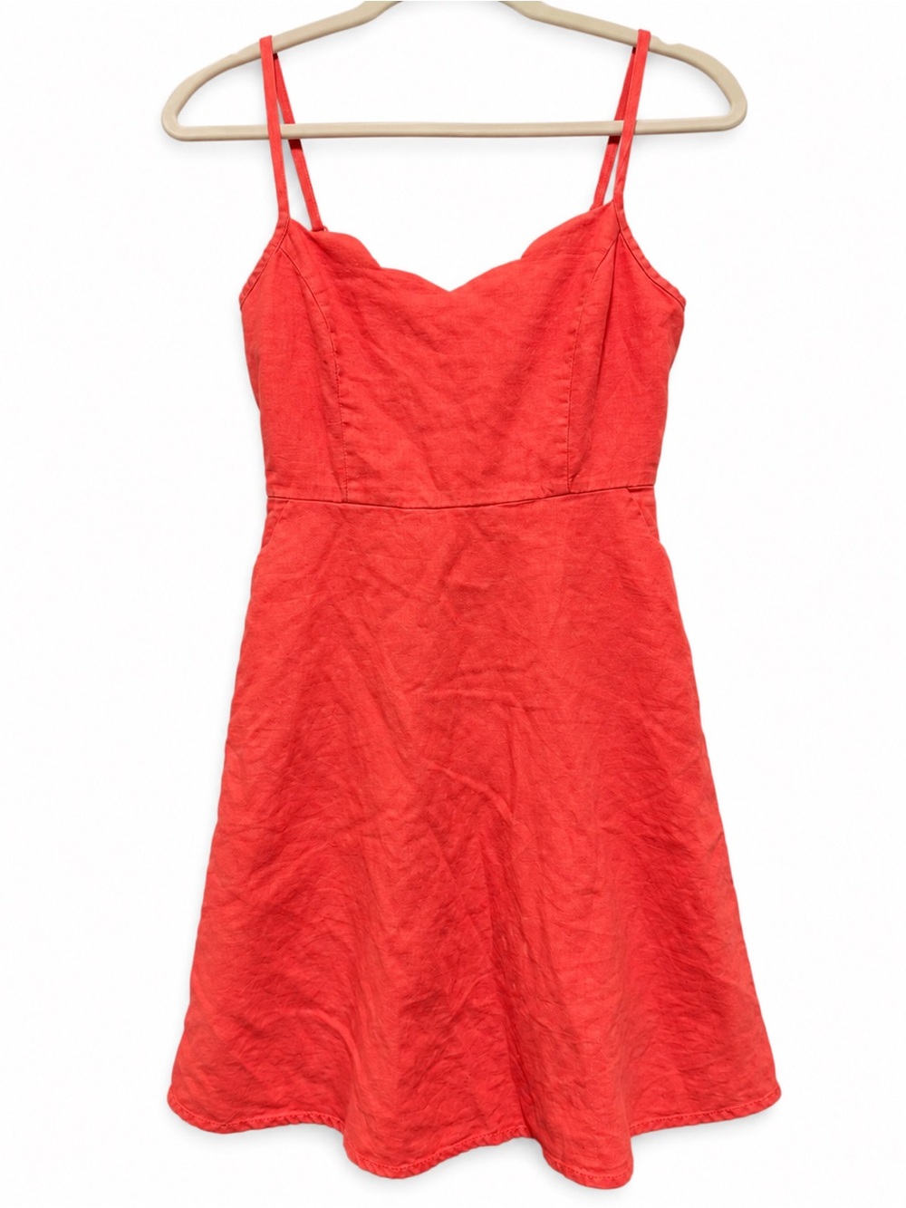 Alythea Coral Spaghetti Strap Mini Dress